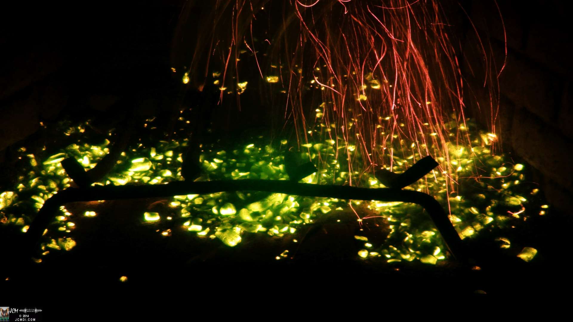 Long exposure still image from the JCMDI fireplace coals video V13860b